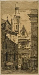 St. Etienne-du-Mont, Paris, from Eaux-fortes sur Paris